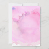 Roze Cartoon Beer RegenboogBaby shower Kaart (Achterkant)