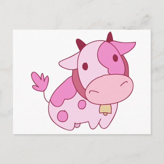 Roze Cartoon Briefkaart (Voorkant)