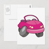 Roze Cartoon Briefkaart (Voorkant / Achterkant)