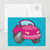 Roze Cartoon Briefkaart (Voorkant / Achterkant)