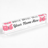 Roze Cartoon Butterfly Naambordje