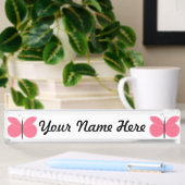 Roze Cartoon Butterfly Naambordje