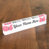 Roze Cartoon Butterfly Naambordje (Zijkant)