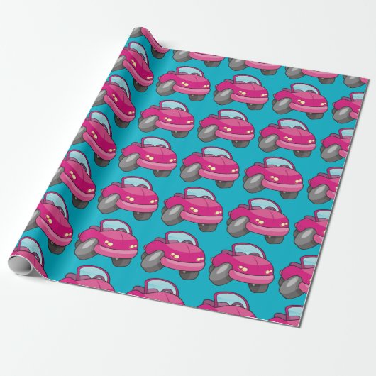 Roze Cartoon Cadeaupapier (Uitgerold)