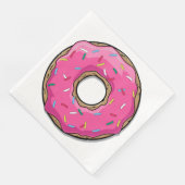 Roze Cartoon Donut met Sprinkles Servet (Hoek)