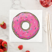 Roze Cartoon Donut met Sprinkles Servet (Insitu)