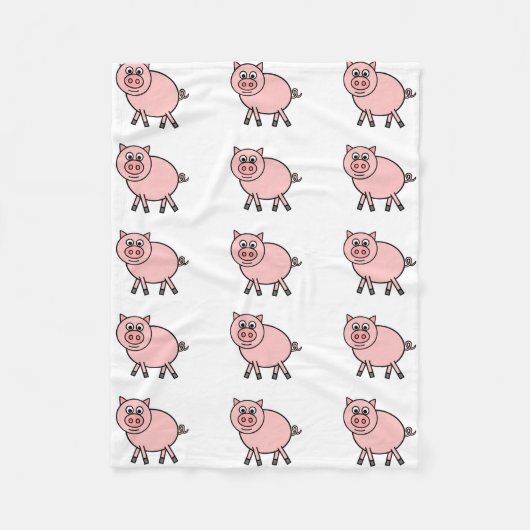 Roze Cartoon Fleece Deken (Voorkant)