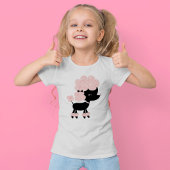 Roze Cartoon Franse Podle T-shirt