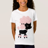 Roze Cartoon Franse Podle T-shirt (Voorkant)