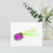 Roze Cartoon Germ Briefkaart (Staand voorkant)