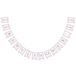 Roze Cartoon Giraffe Baby shower Vlaggetjes