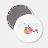Roze Cartoon helikopter Magneet (Voorkant / Achterkant)