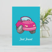 Roze Cartoon Kaart (Staand voorkant)