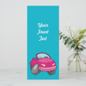 Roze Cartoon Kaart (Staand voorkant)
