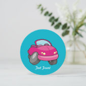 Roze Cartoon Kaart (Staand voorkant)