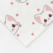 Roze Cartoon Kattenpatroon met Sterren en Huisdier Fleece Deken (Hoek)