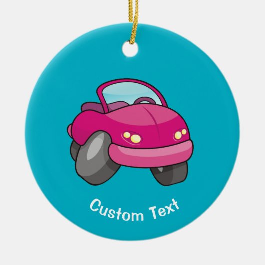 Roze Cartoon Keramisch Ornament (Voorkant)