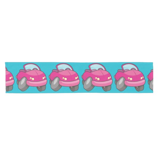 Roze Cartoon Korte Tafelloper (Horizontaal)
