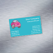 Roze Cartoon Magnetisch Visitekaartje (Voorbeeld)