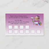 Roze Cartoon Maid House Cleaning Customer Loyalty (Achterkant)