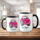 Roze Cartoon Mok auto