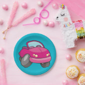 Roze Cartoon Papieren Bordje (Feest)