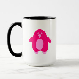 Roze Cartoon Penguin Mok