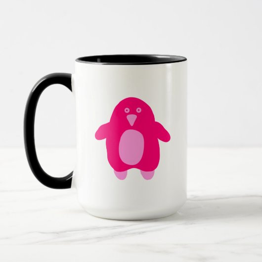 Roze Cartoon Penguin Mok (Links)