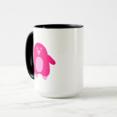 Roze Cartoon Penguin Mok (Voorkant links)