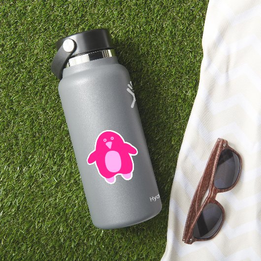 Roze Cartoon Penguin Sticker (HydroFlask Insitu)