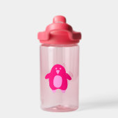 Roze Cartoon Penguin Waterfles (Achterkant)