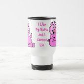 Roze Cartoon Pig Aluminium Travel Mug Reisbeker (Center)