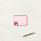 Roze Cartoon Post-it® Notes (Op bureau)