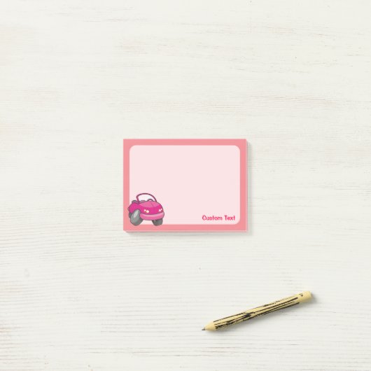 Roze Cartoon Post-it® Notes (Op bureau)