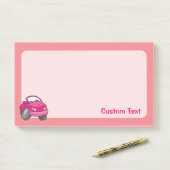 Roze Cartoon Post-it® Notes (Op bureau)