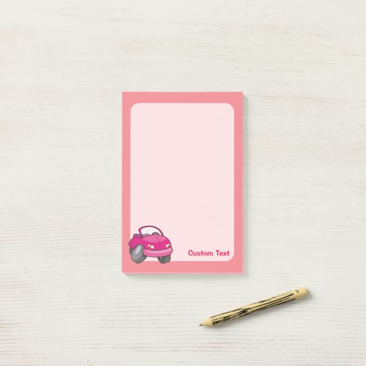 Roze Cartoon Post-it® Notes (Op bureau)