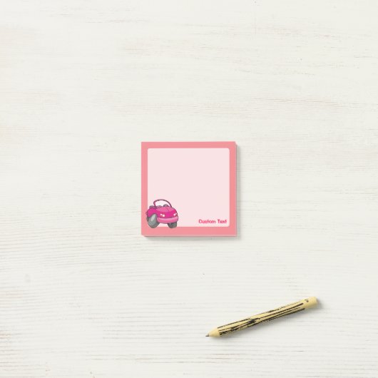 Roze Cartoon Post-it® Notes (Op bureau)
