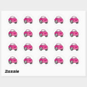 Roze Cartoon Ronde Sticker (Vel)