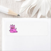 Roze Cartoon Roze Terugkeeradres label (Insitu)