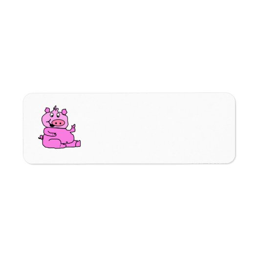 Roze Cartoon Roze Terugkeeradres label (Voorkant)