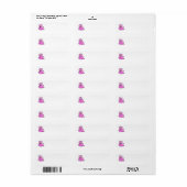 Roze Cartoon Roze Terugkeeradres label (Full Sheet)