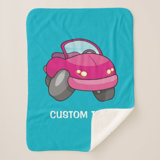 Roze Cartoon Sherpa Deken (Voorkant)