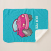 Roze Cartoon Sherpa Deken (Voorkant (horizontaal))