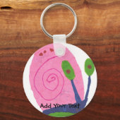 Roze Cartoon slak Sleutelhanger (Voorkant)