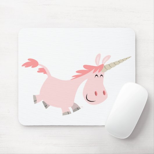 Roze Cartoon Unicorn mousepad Muismat (Met muis)