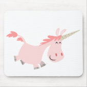 Roze Cartoon Unicorn mousepad Muismat (Voorkant)