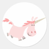 Roze Cartoon Unicorn sticker (Voorkant)