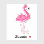 Roze Cartoon van Flamingo Die Cut Sticker Decal (Vel)