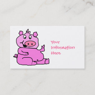 Roze Cartoon VarkenspVisitekaartje Visitekaartje