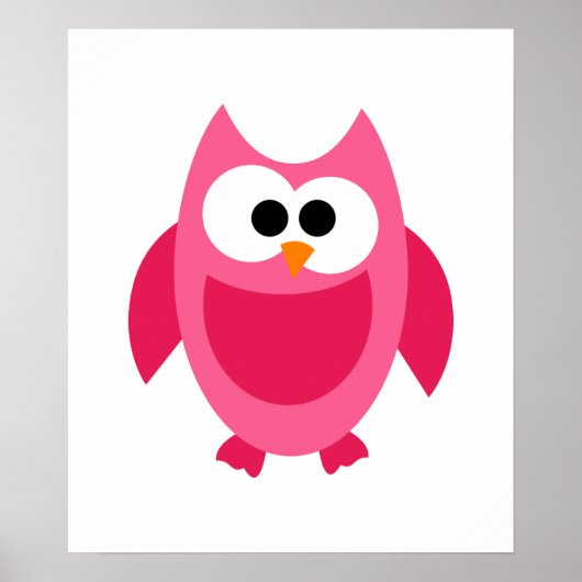Roze Cartoon voor vogelpest Poster (Voorkant)